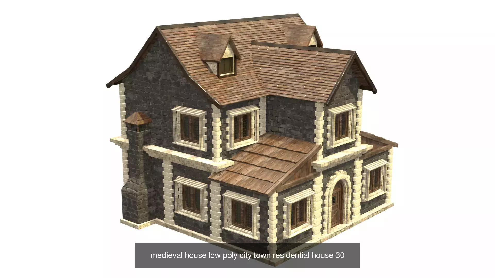 medieval house low poly city town residential house collection _24