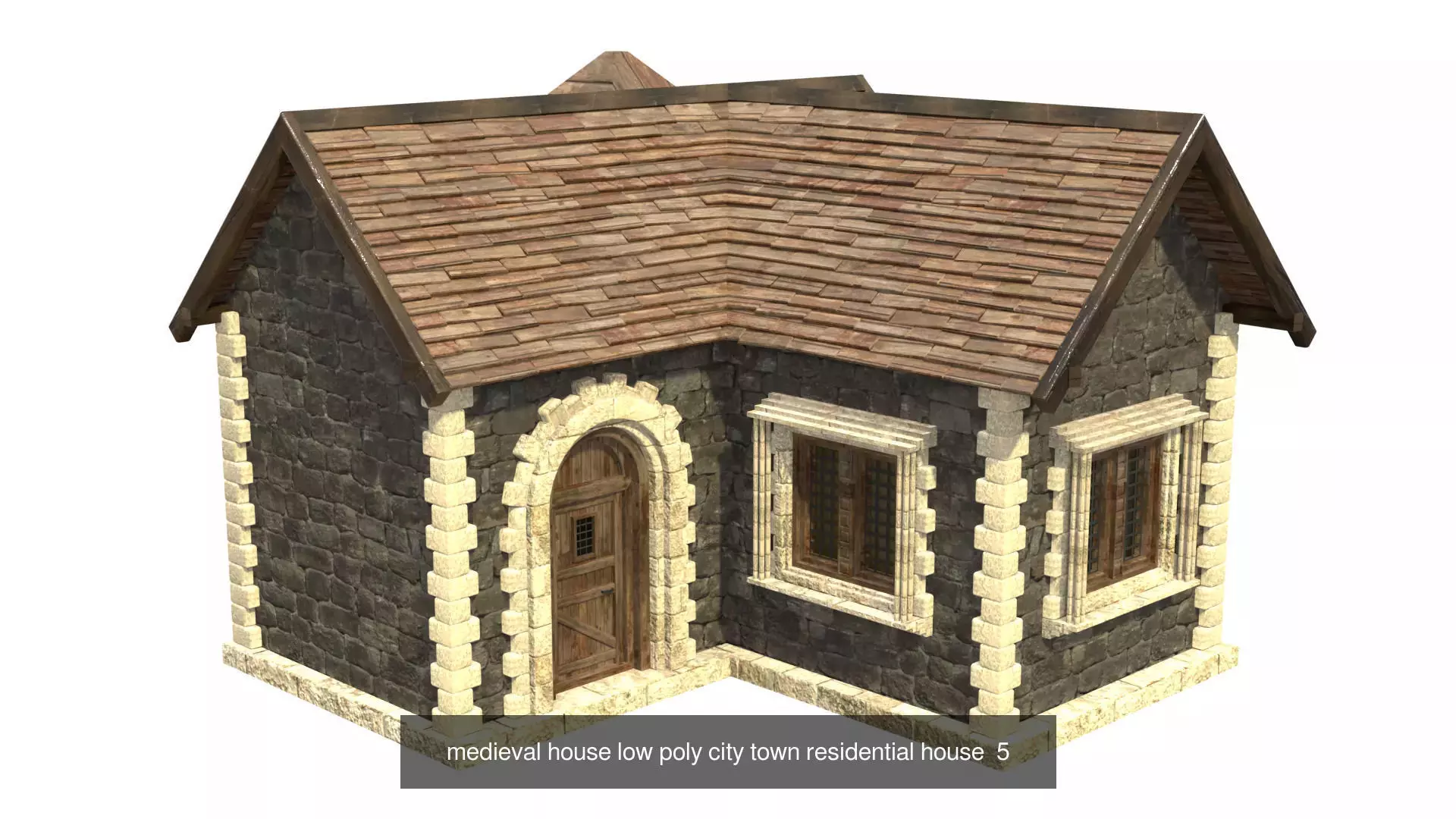 medieval house low poly city town residential house collection _10