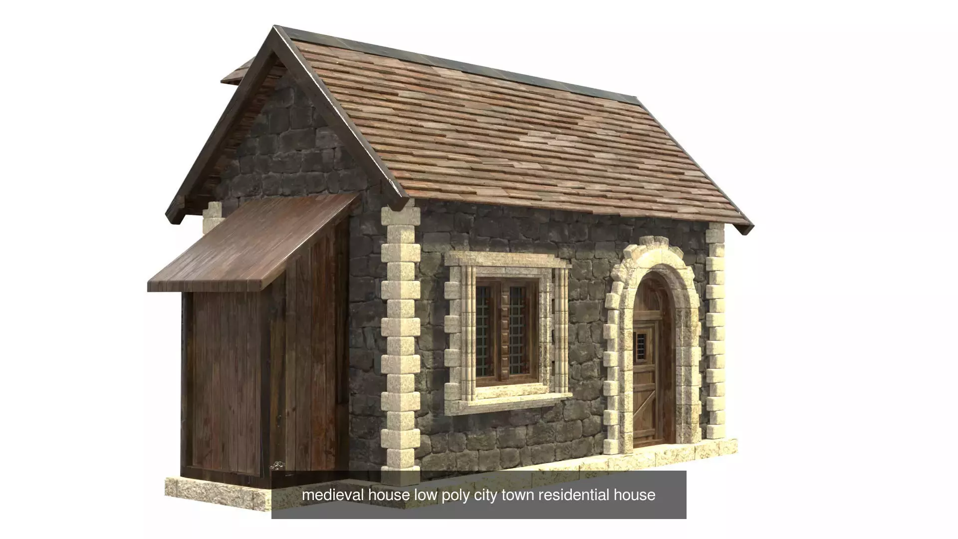 medieval house low poly city town residential house collection _18