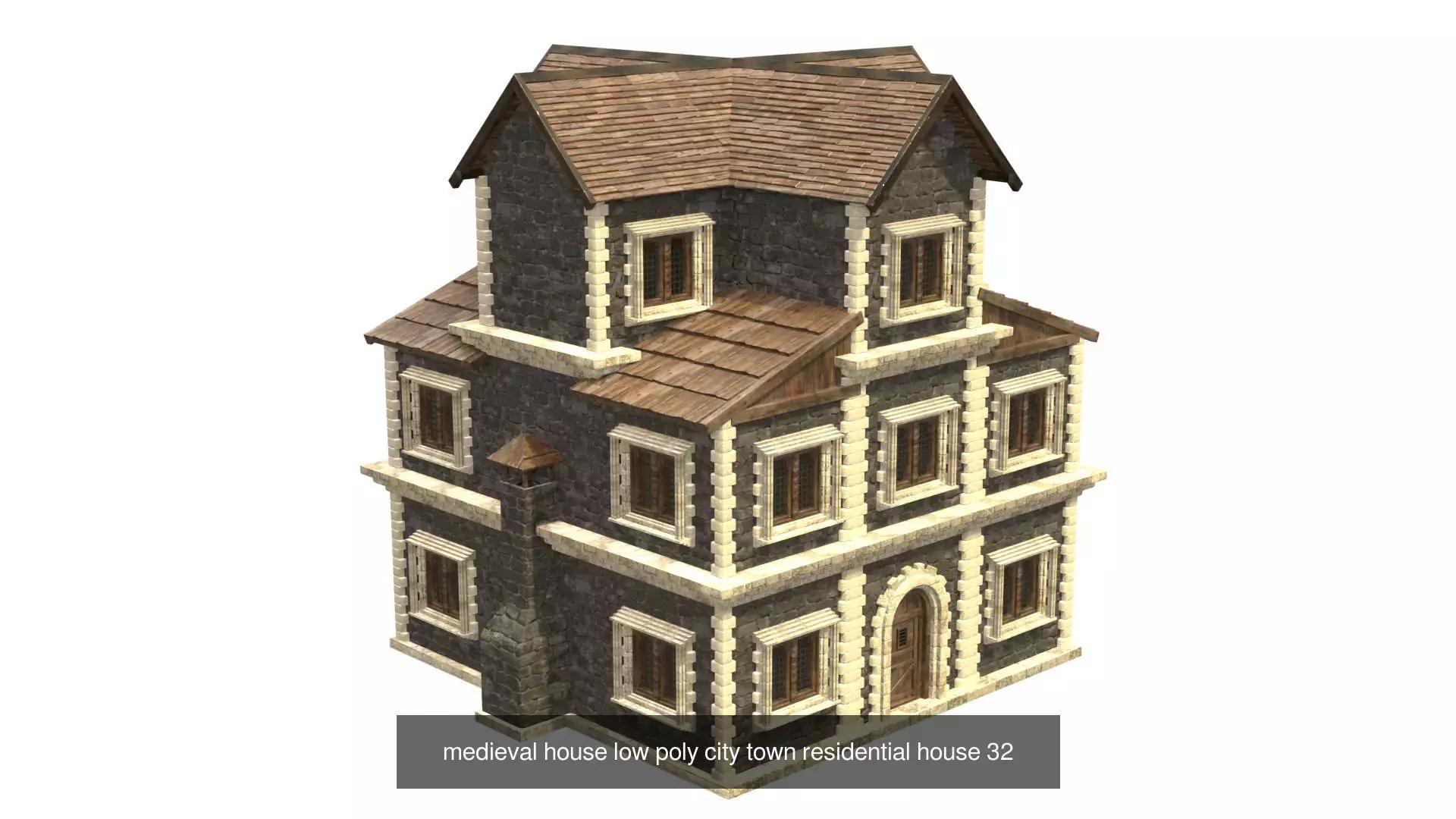 medieval house low poly city town residential house collection _22