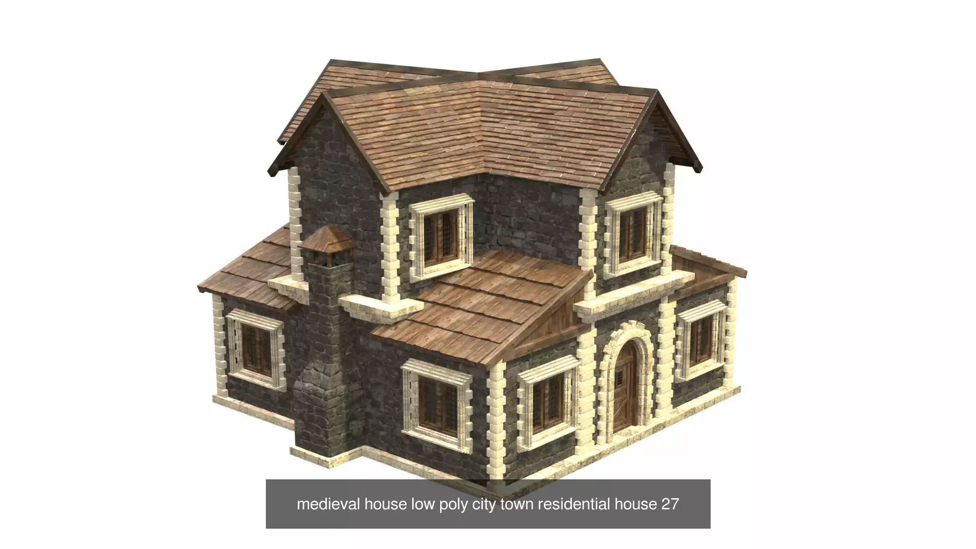 medieval house low poly city town residential house collection _27