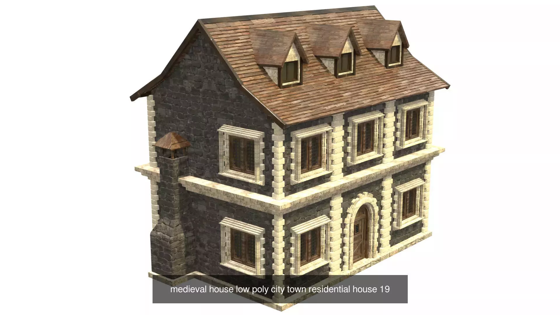 medieval house low poly city town residential house collection _35