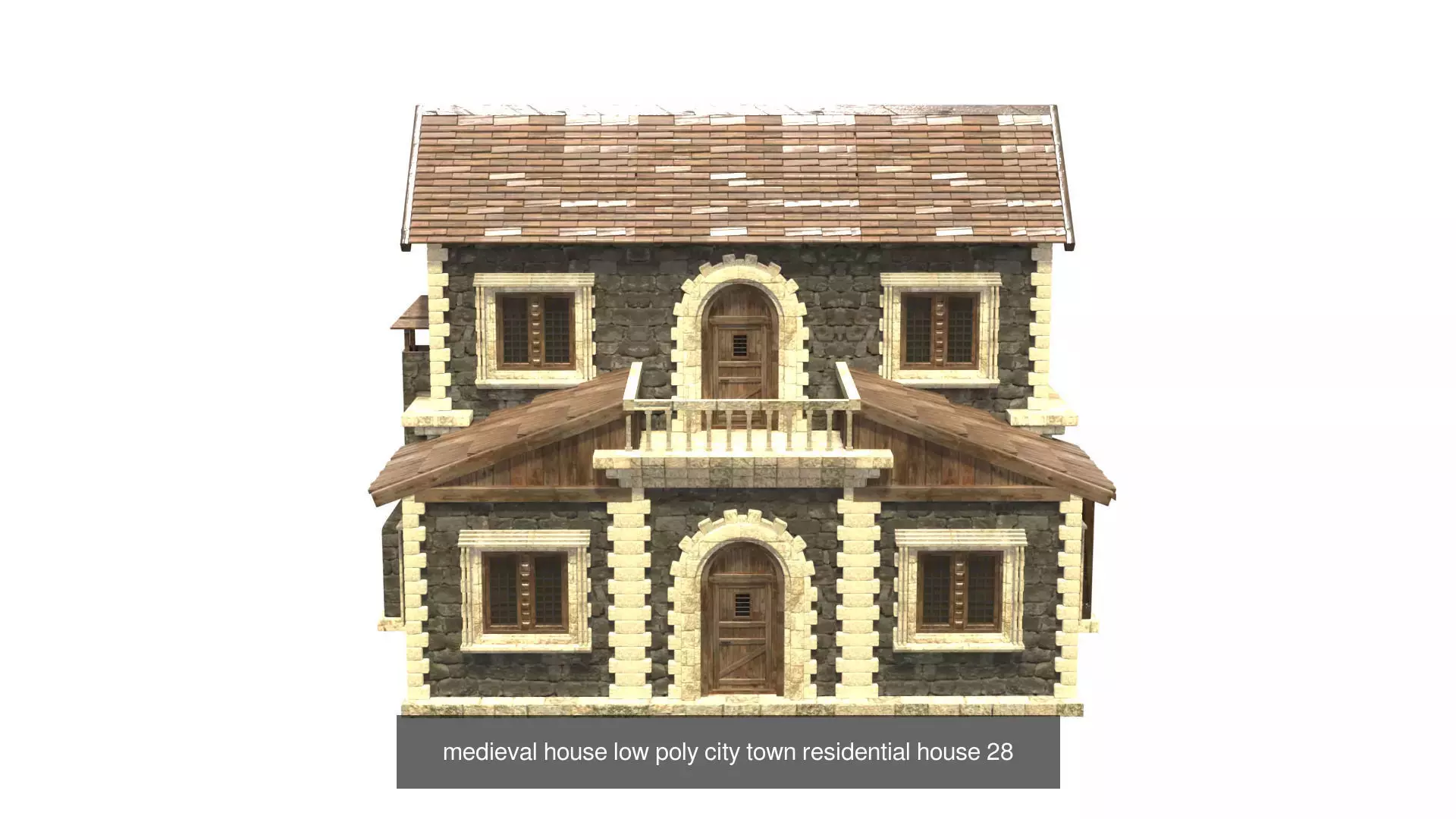 medieval house low poly city town residential house collection _26