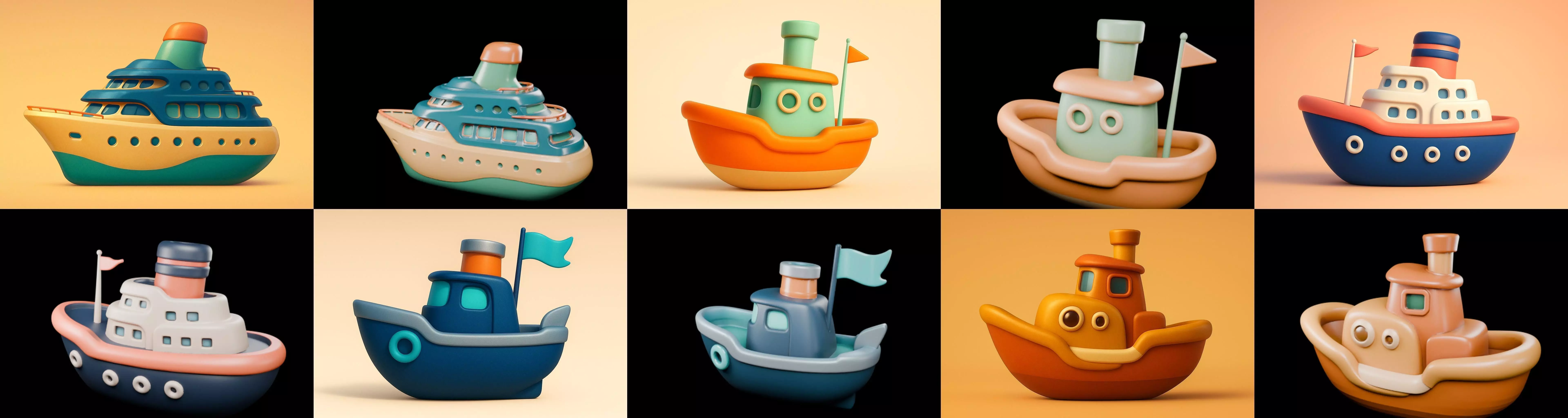 Boat Trip bundle 15 pack 100 glb 3D model_16