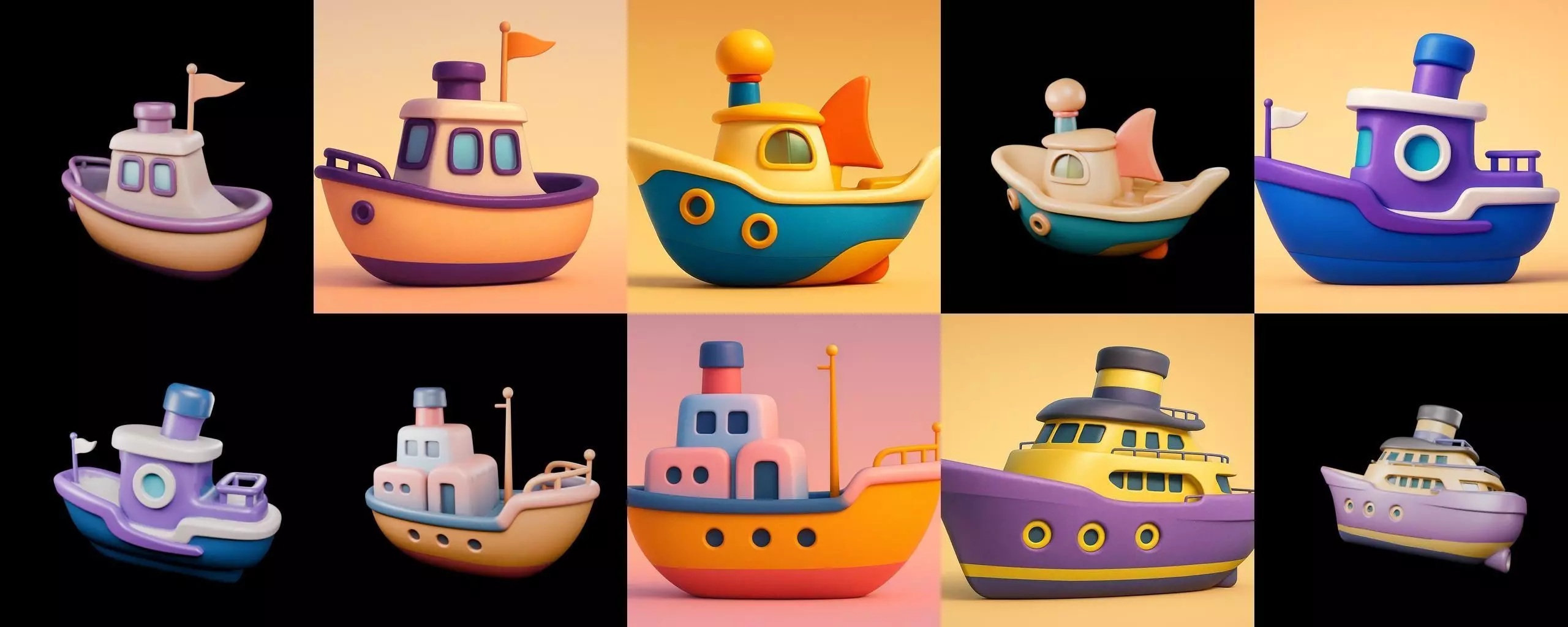 Boat Trip bundle 15 pack 100 glb 3D model_7