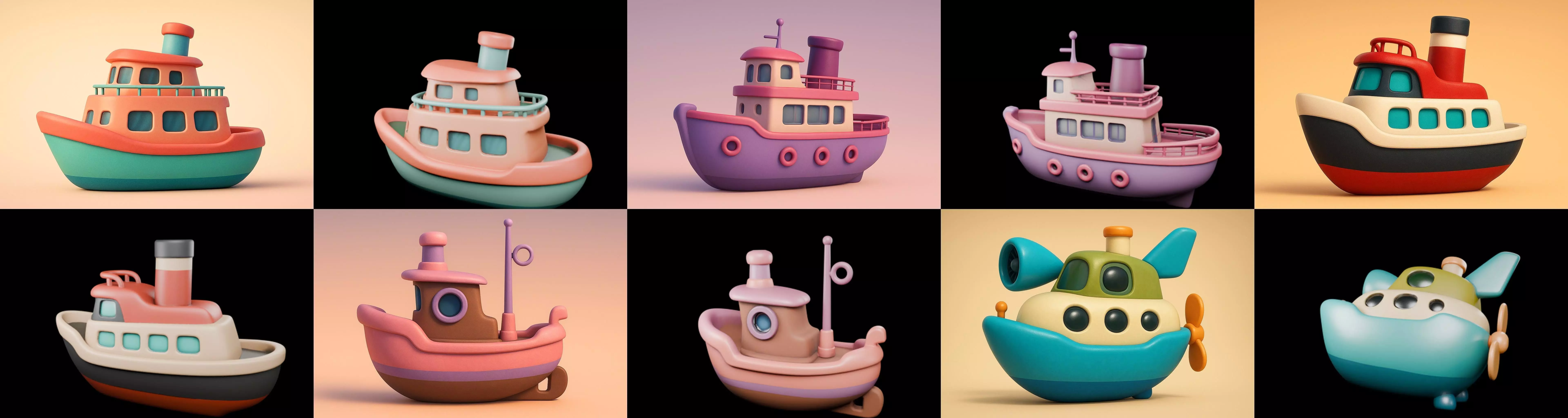 Boat Trip bundle 15 pack 100 glb 3D model_6