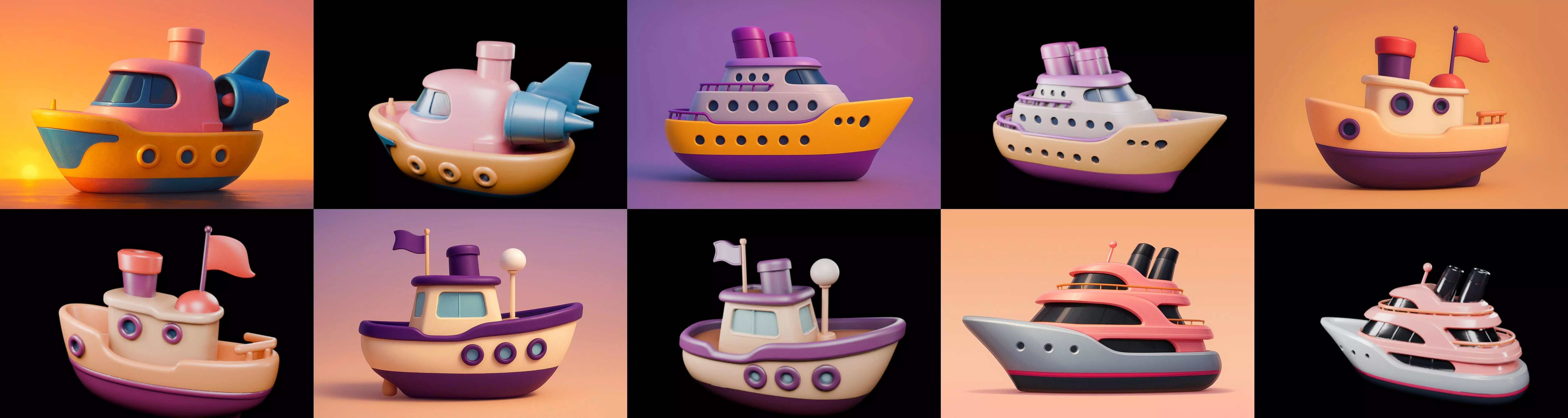 Boat Trip bundle 15 pack 100 glb 3D model_15