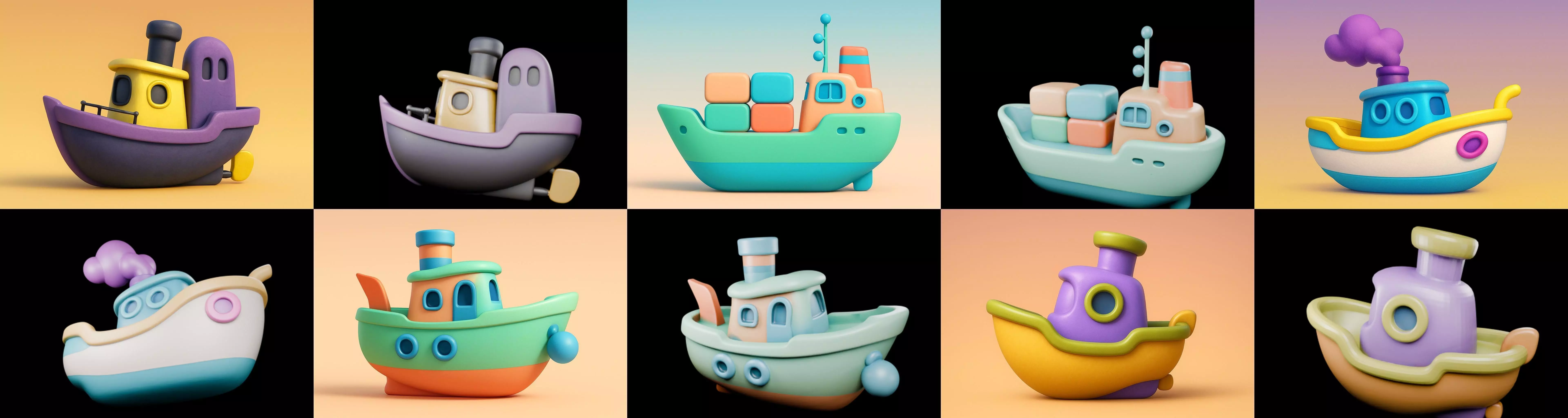 Boat Trip bundle 15 pack 100 glb 3D model_11