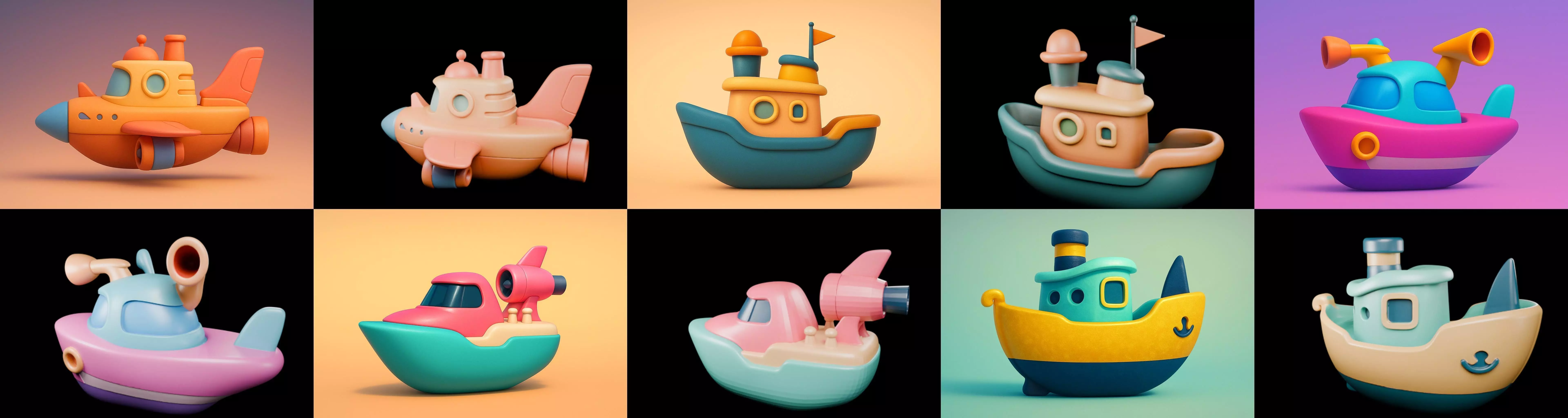 Boat Trip bundle 15 pack 100 glb 3D model_9