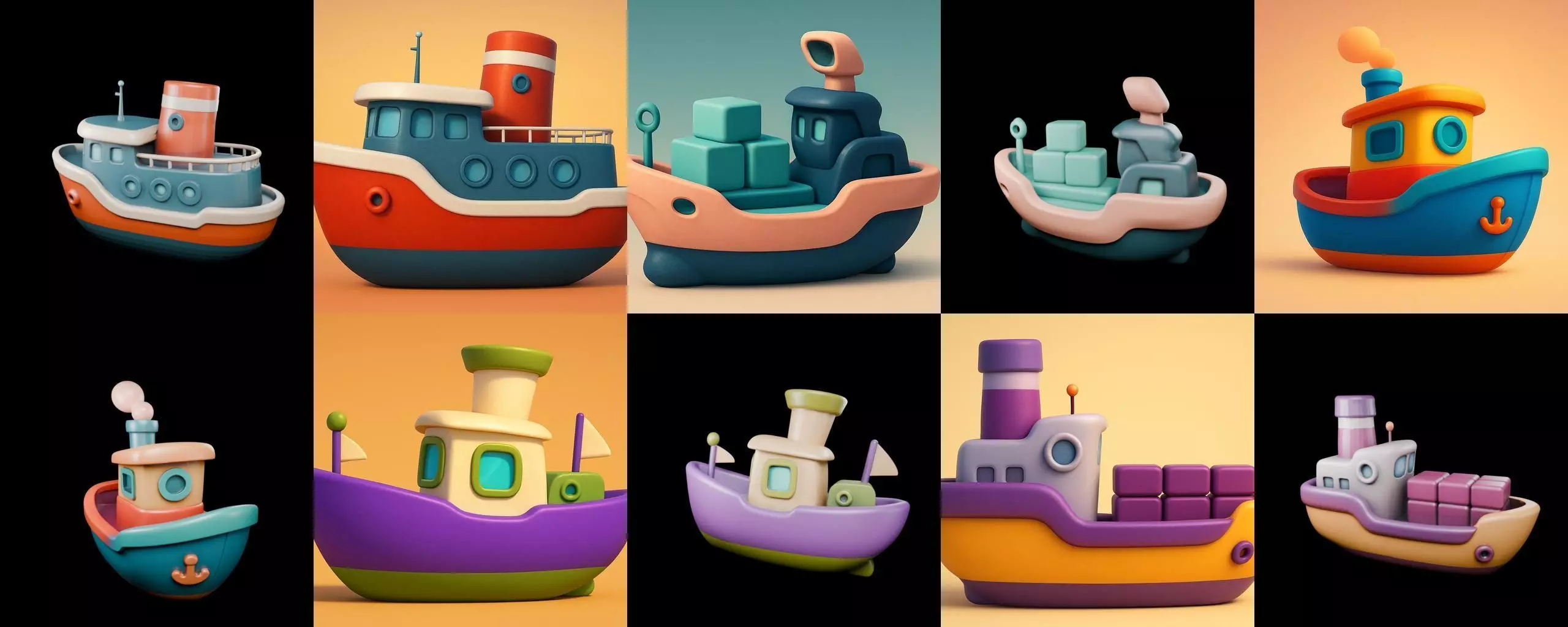 Boat Trip bundle 15 pack 100 glb 3D model_2