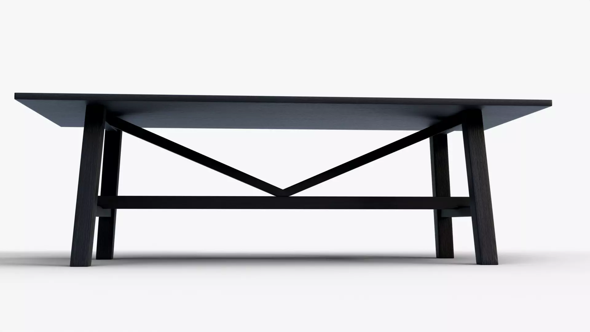 Modern Wooden Table 3D Model Minimalist Furniture Low-poly 3D model_4