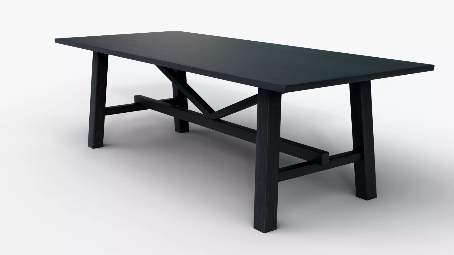 Modern Wooden Table 3D Model Minimalist Furniture Low-poly 3D model_2