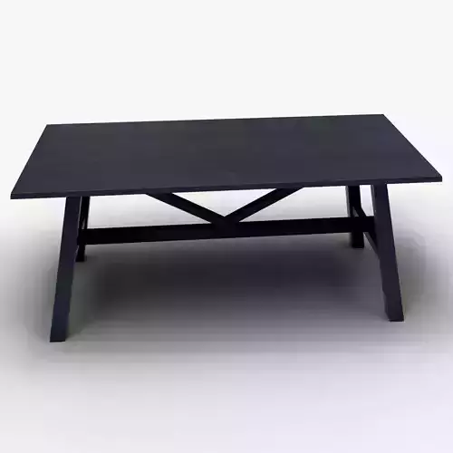 Modern Wooden Table 3D Model Minimalist Furniture Low-poly 3D model