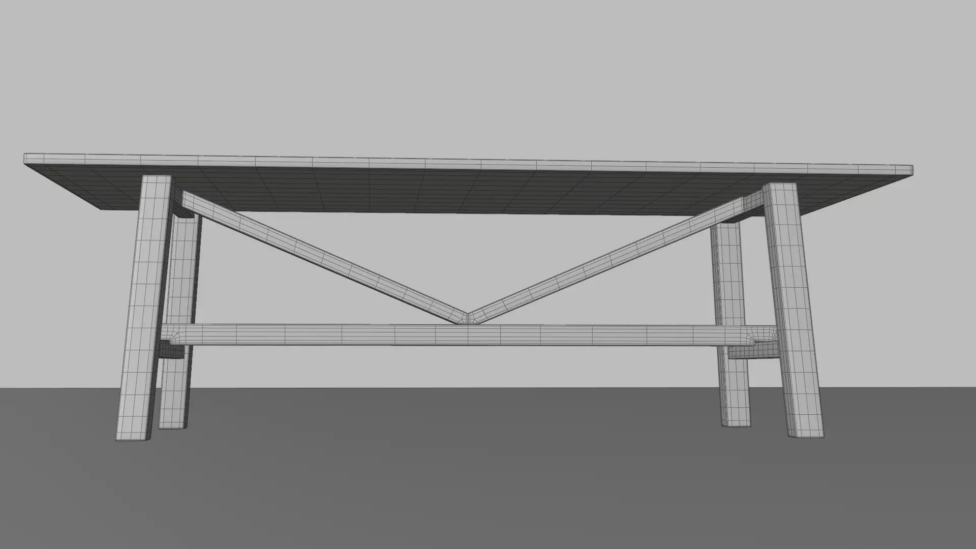 Modern Wooden Table 3D Model Minimalist Furniture Low-poly 3D model_7