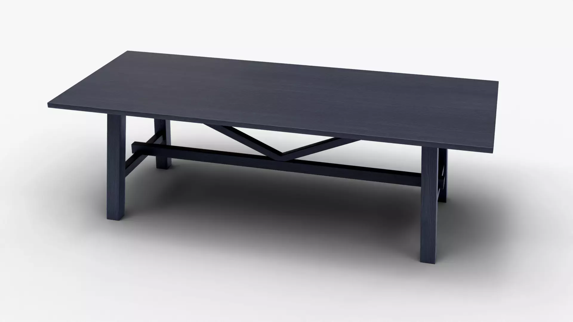 Modern Wooden Table 3D Model Minimalist Furniture Low-poly 3D model_6