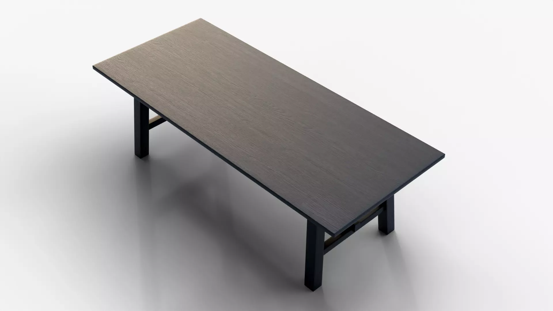 Modern Wooden Table 3D Model Minimalist Furniture Low-poly 3D model_3