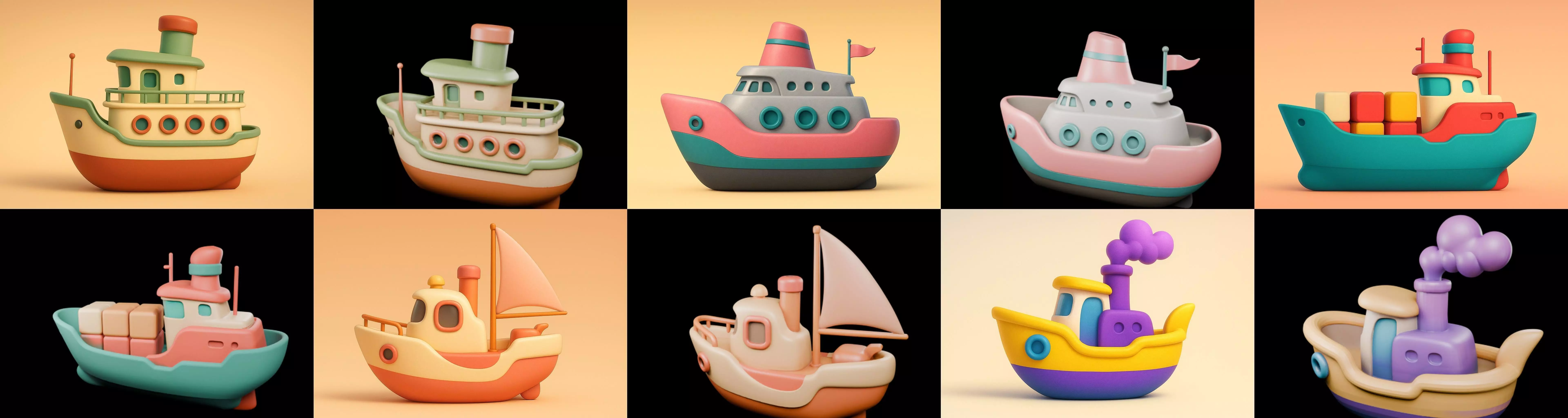 Boat Trip bundle 11 pack 100 glb 3D model_12