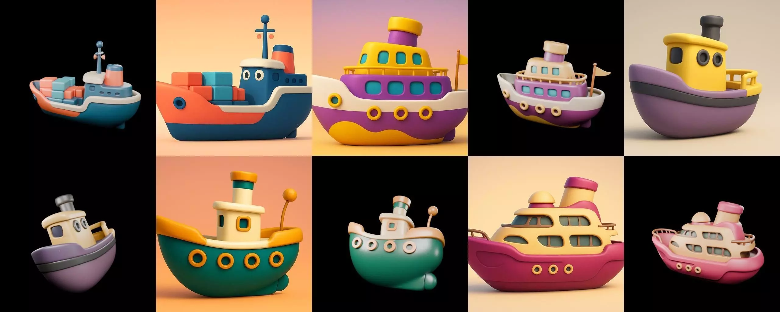 Boat Trip bundle 11 pack 100 glb 3D model_10