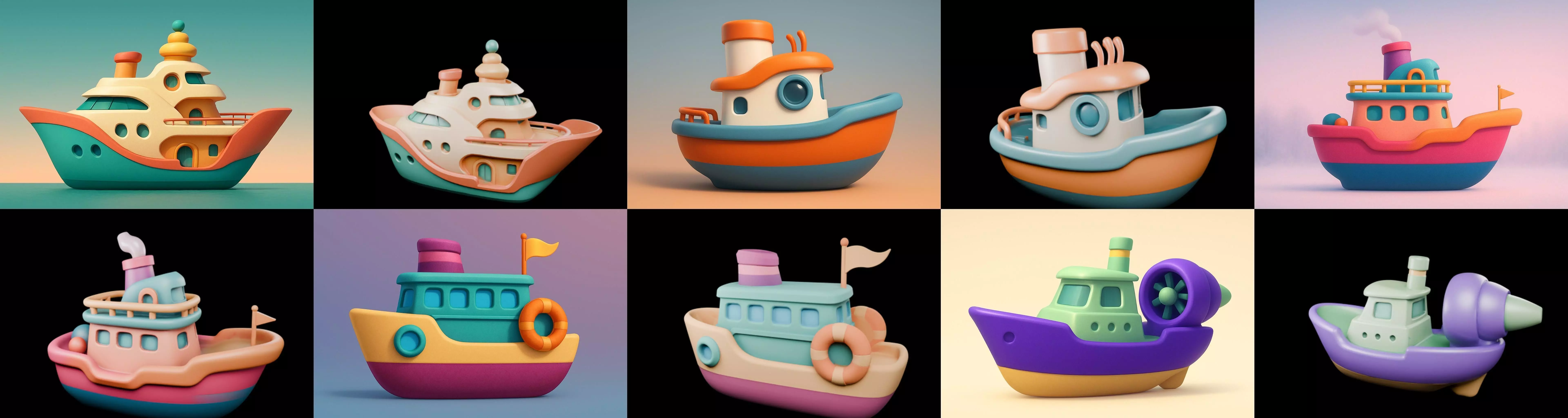 Boat Trip bundle 11 pack 100 glb 3D model_9