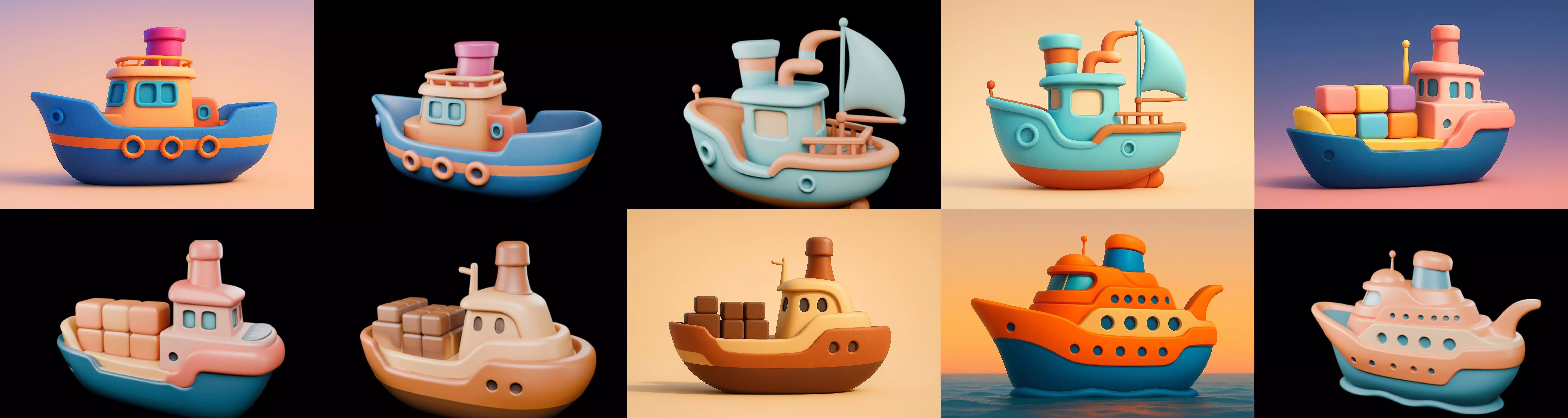 Boat Trip bundle 11 pack 100 glb 3D model_13