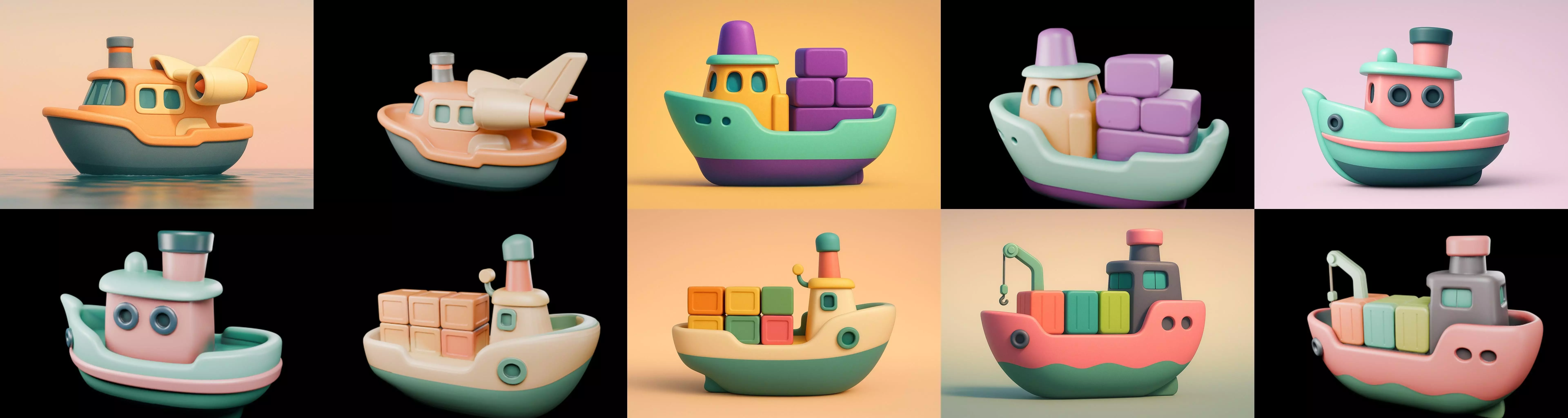 Boat Trip bundle 11 pack 100 glb 3D model_2