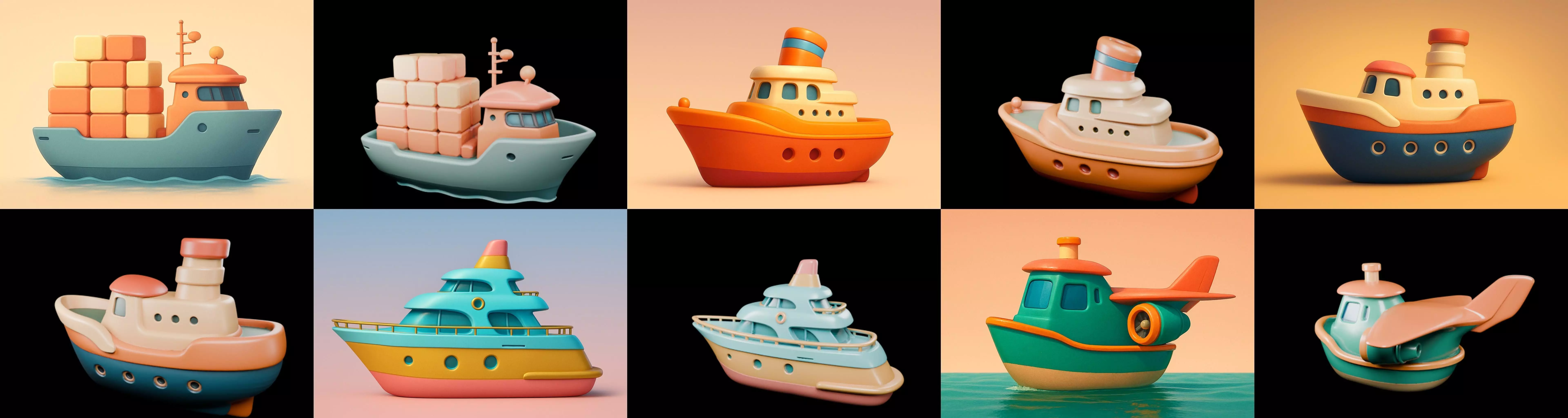 Boat Trip bundle 11 pack 100 glb 3D model_0