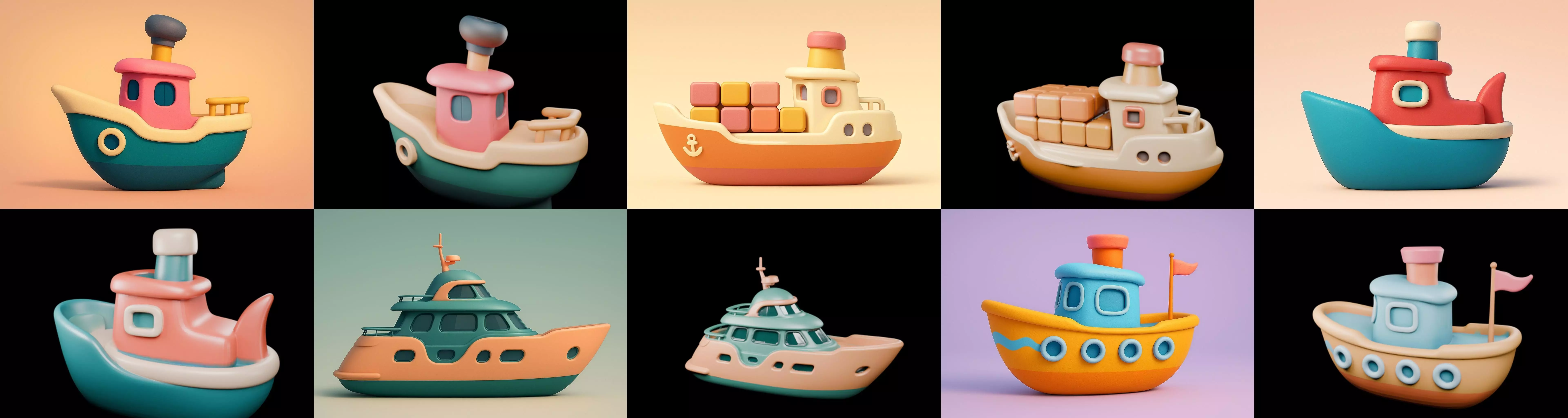 Boat Trip bundle 11 pack 100 glb 3D model_6