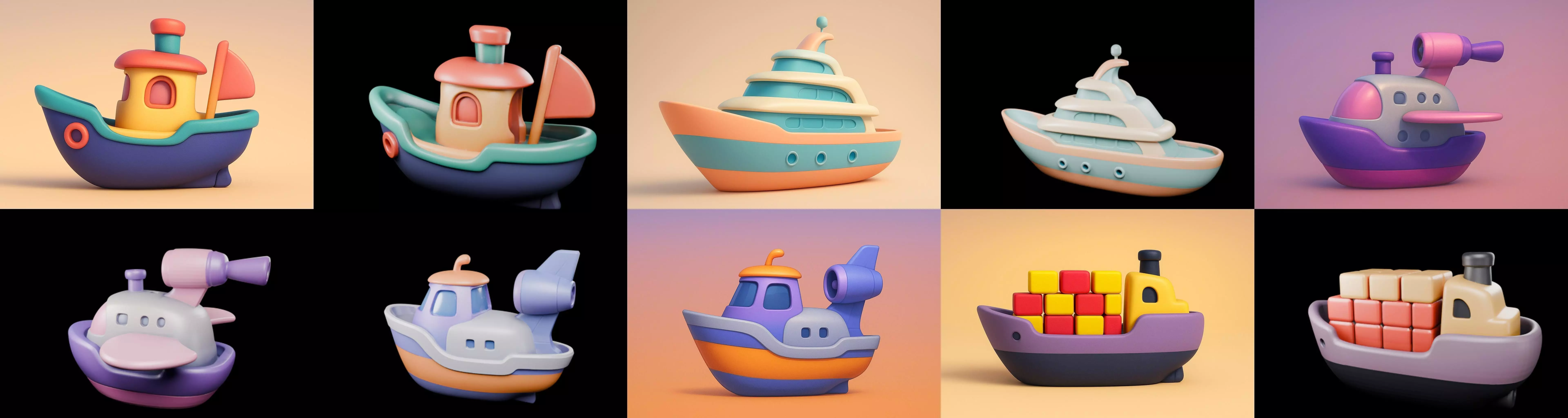 Boat Trip bundle 11 pack 100 glb 3D model_17