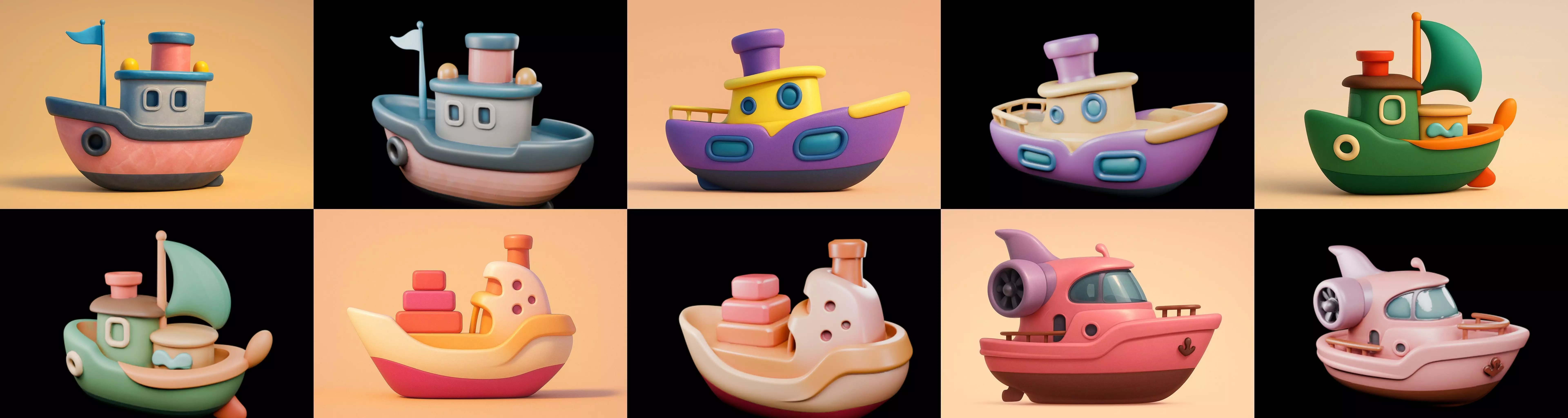 Boat Trip bundle 11 pack 100 glb 3D model_8