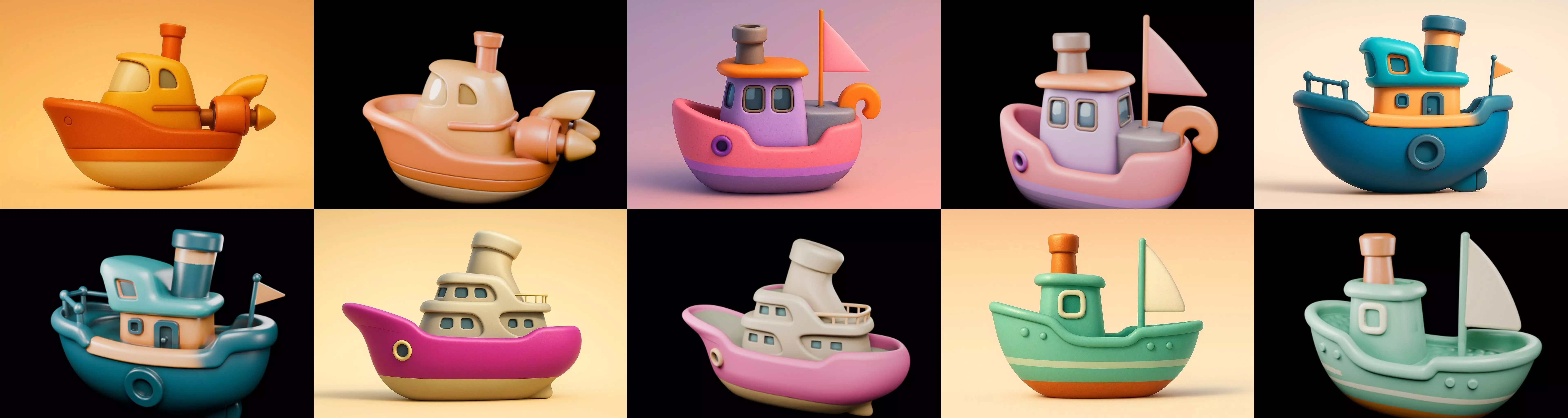 Boat Trip bundle 11 pack 100 glb 3D model_4