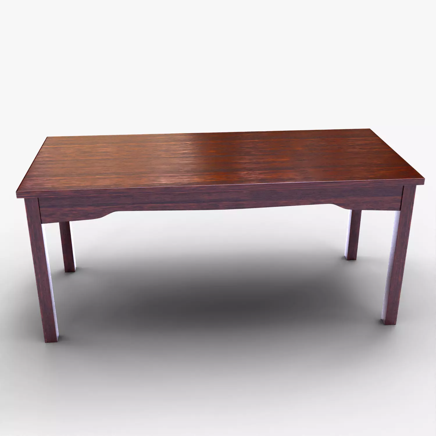 Classic Wooden Dining Table 3D Model Realistic Furniture Low-poly 3D model_0