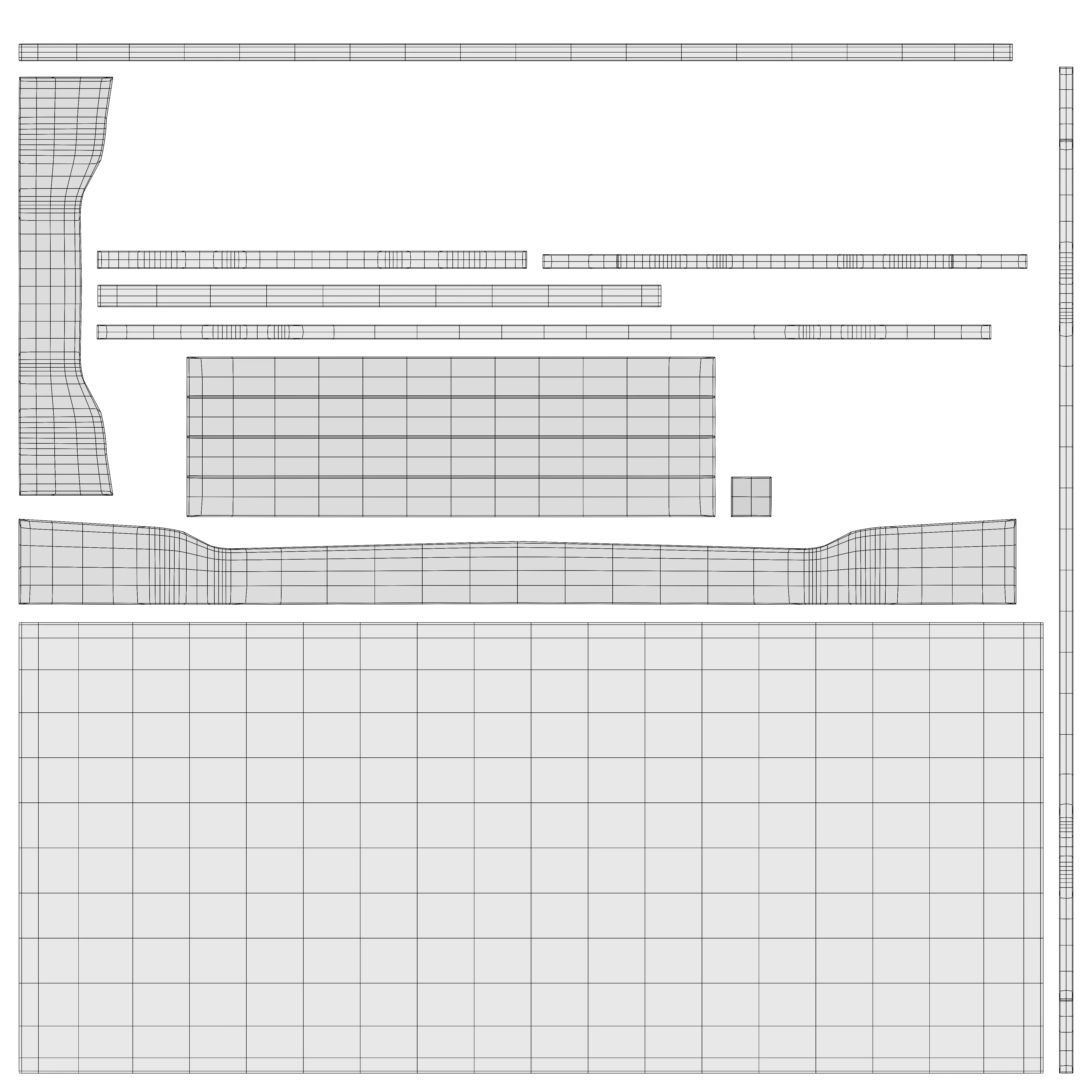 Classic Wooden Dining Table 3D Model Realistic Furniture Low-poly 3D model_8
