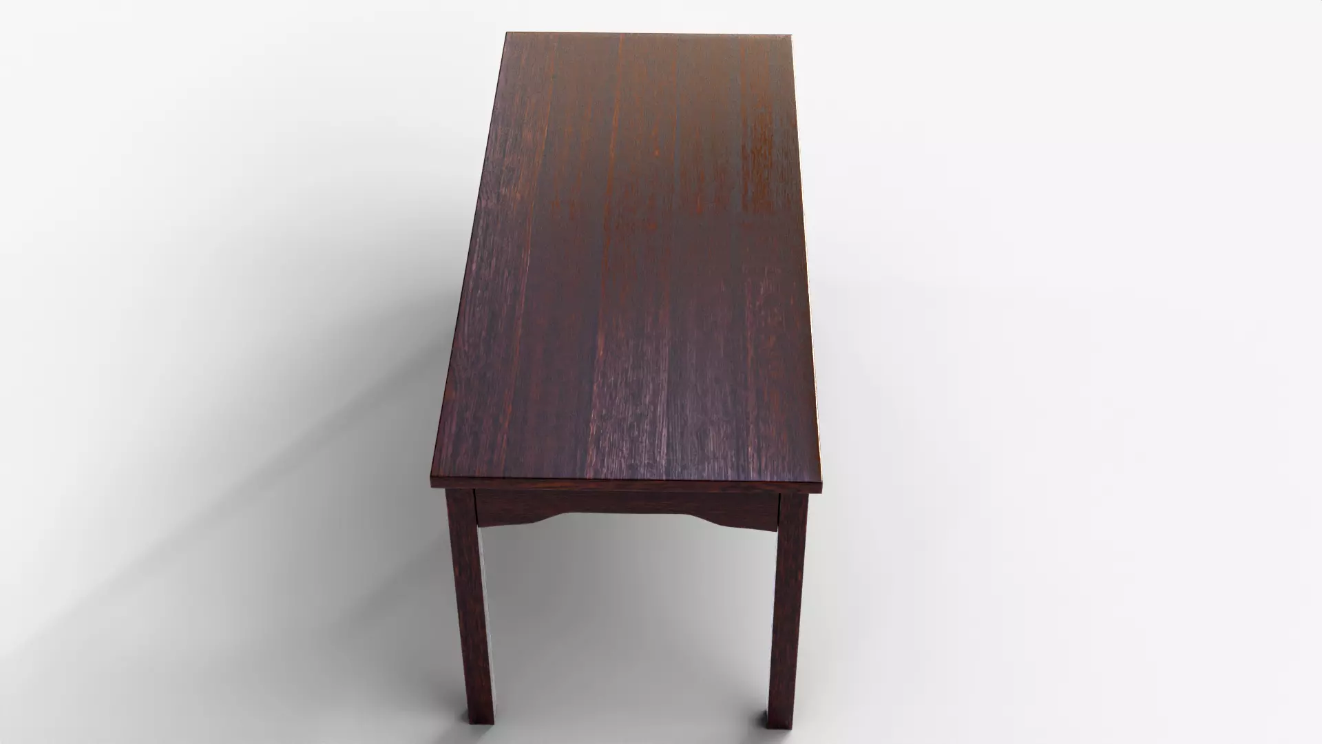 Classic Wooden Dining Table 3D Model Realistic Furniture Low-poly 3D model_6