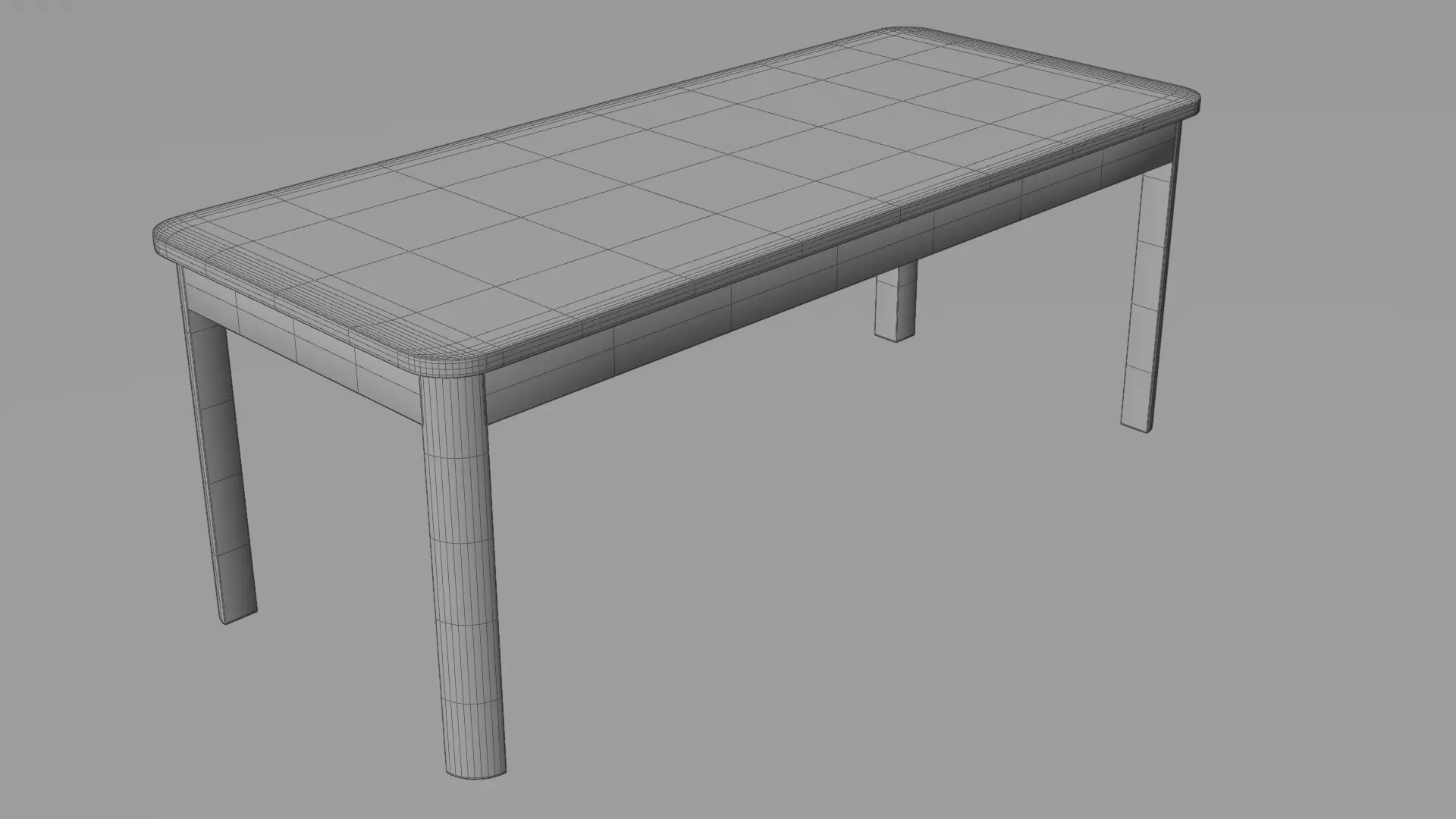 Modern Light Wooden Dining Table 3D Model Realistic Furniture Low-poly 3D model_7