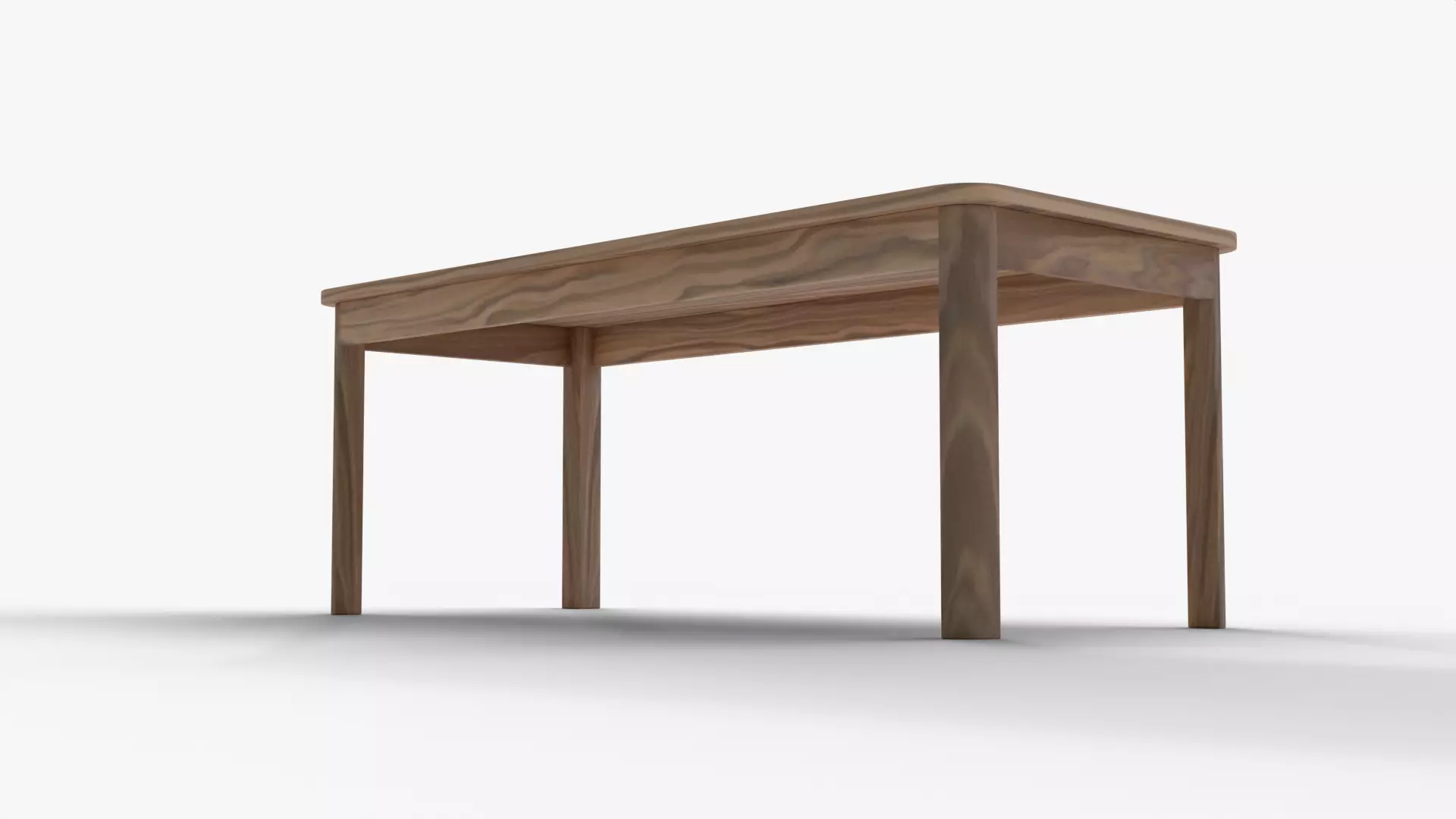 Modern Light Wooden Dining Table 3D Model Realistic Furniture Low-poly 3D model_4