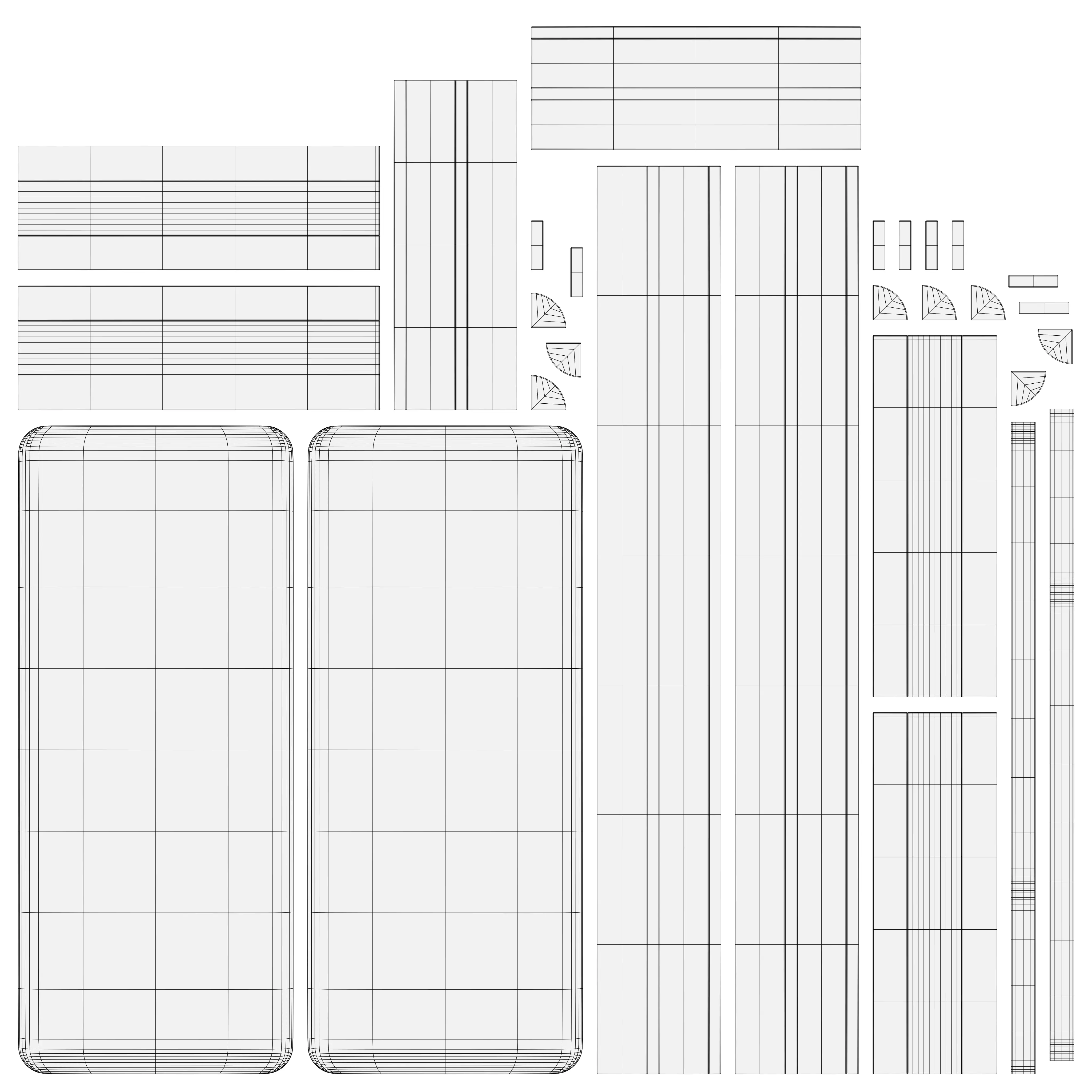 Modern Light Wooden Dining Table 3D Model Realistic Furniture Low-poly 3D model_6