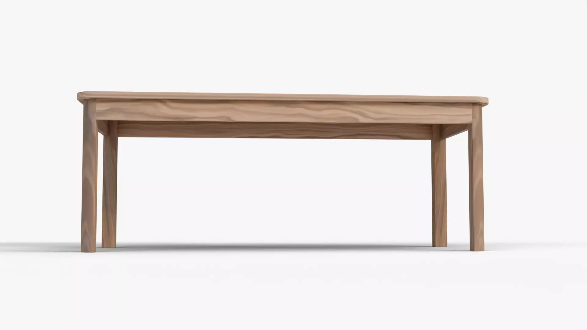 Modern Light Wooden Dining Table 3D Model Realistic Furniture Low-poly 3D model_5