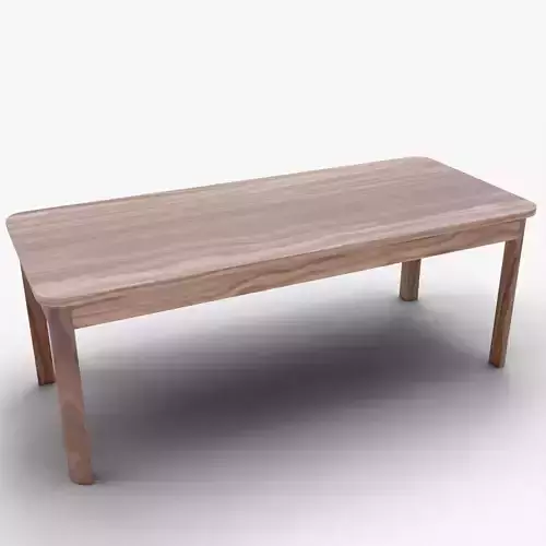 Modern Light Wooden Dining Table 3D Model Realistic Furniture Low-poly 3D model