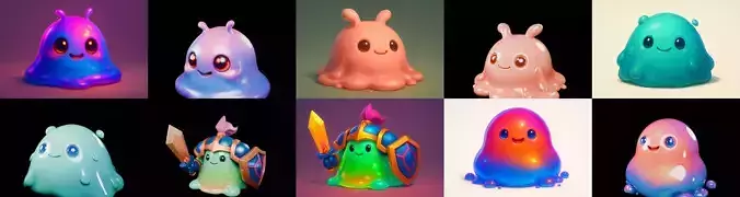 blob techno slime bundle 9 pack 100 glb
