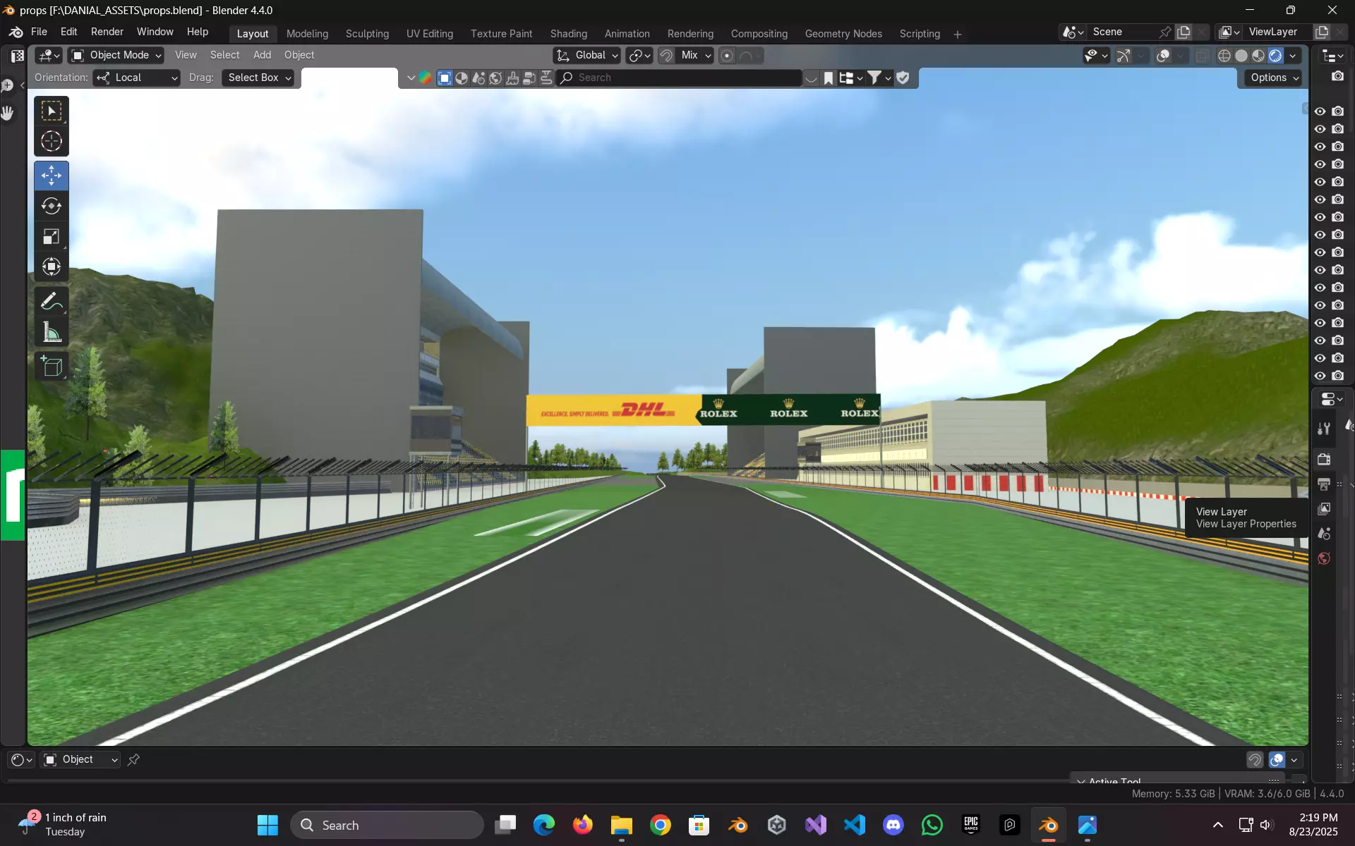 Very Difficult F1 race Track Custom Made in Blender Realistic 3D model_13