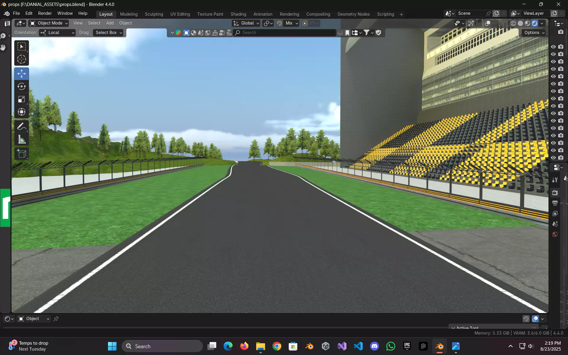 Very Difficult F1 race Track Custom Made in Blender Realistic 3D model_14