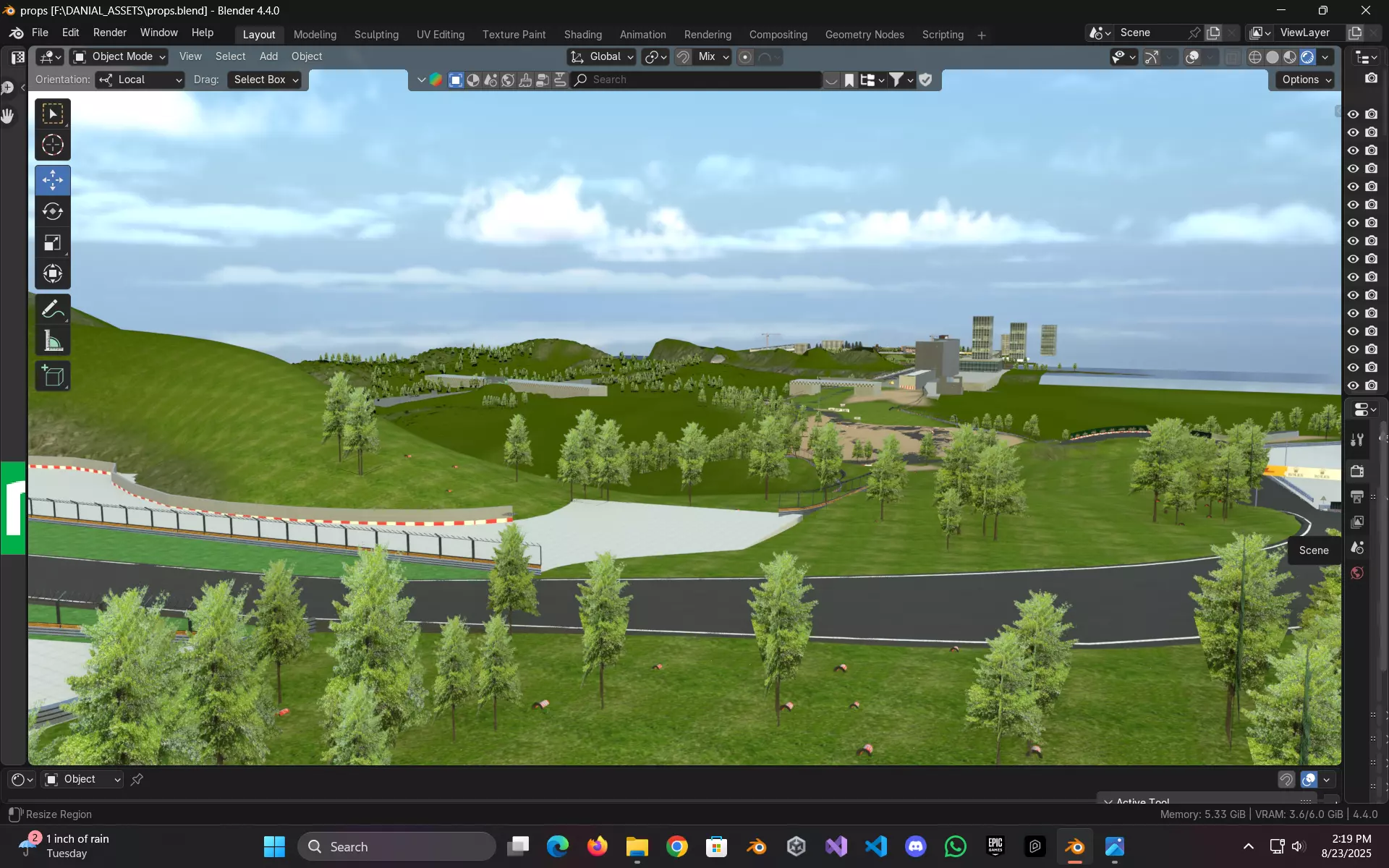 Very Difficult F1 race Track Custom Made in Blender Realistic 3D model_12