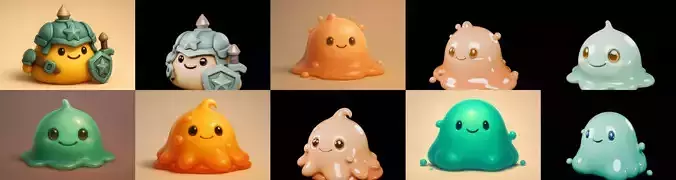blob techno slime bundle 8 pack 100 glb