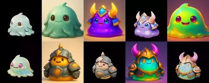 blob techno slime bundle 7 pack 100 glb