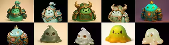 blob techno slime bundle 4 pack 100 glb
