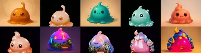 blob techno slime bundle 11 pack 100 glb