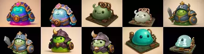 blob techno slime bundle 10 pack 100 glb