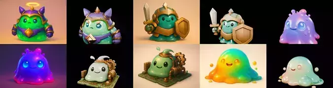 blob techno slime bundle 1 pack 100 glb