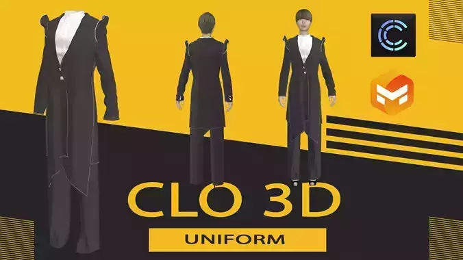 uniform dress Marvelous Designer or Clo3D ZPRJ
