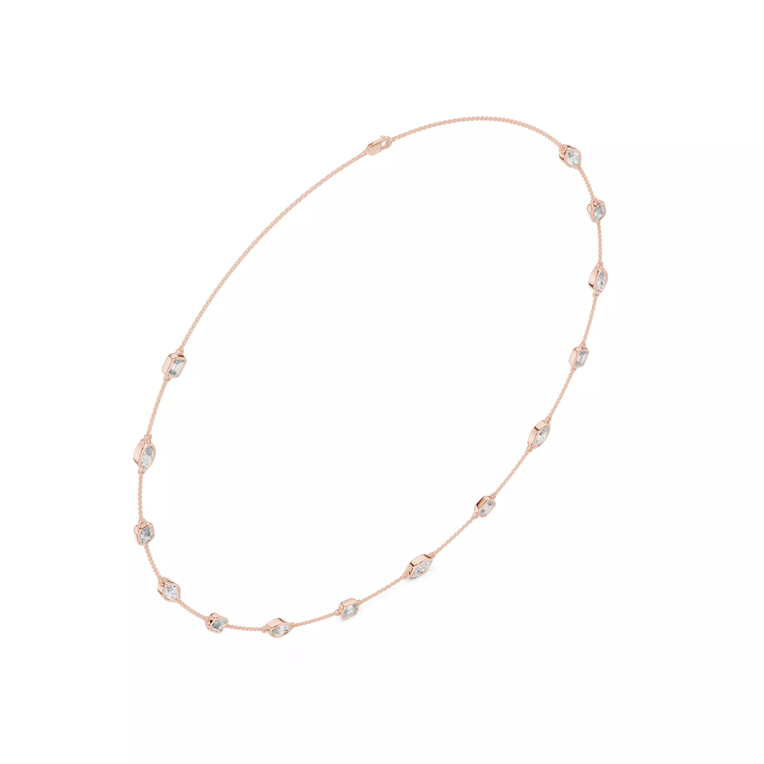 Diamond Necklace 3dm stl renders animation videos details 3D print model_4